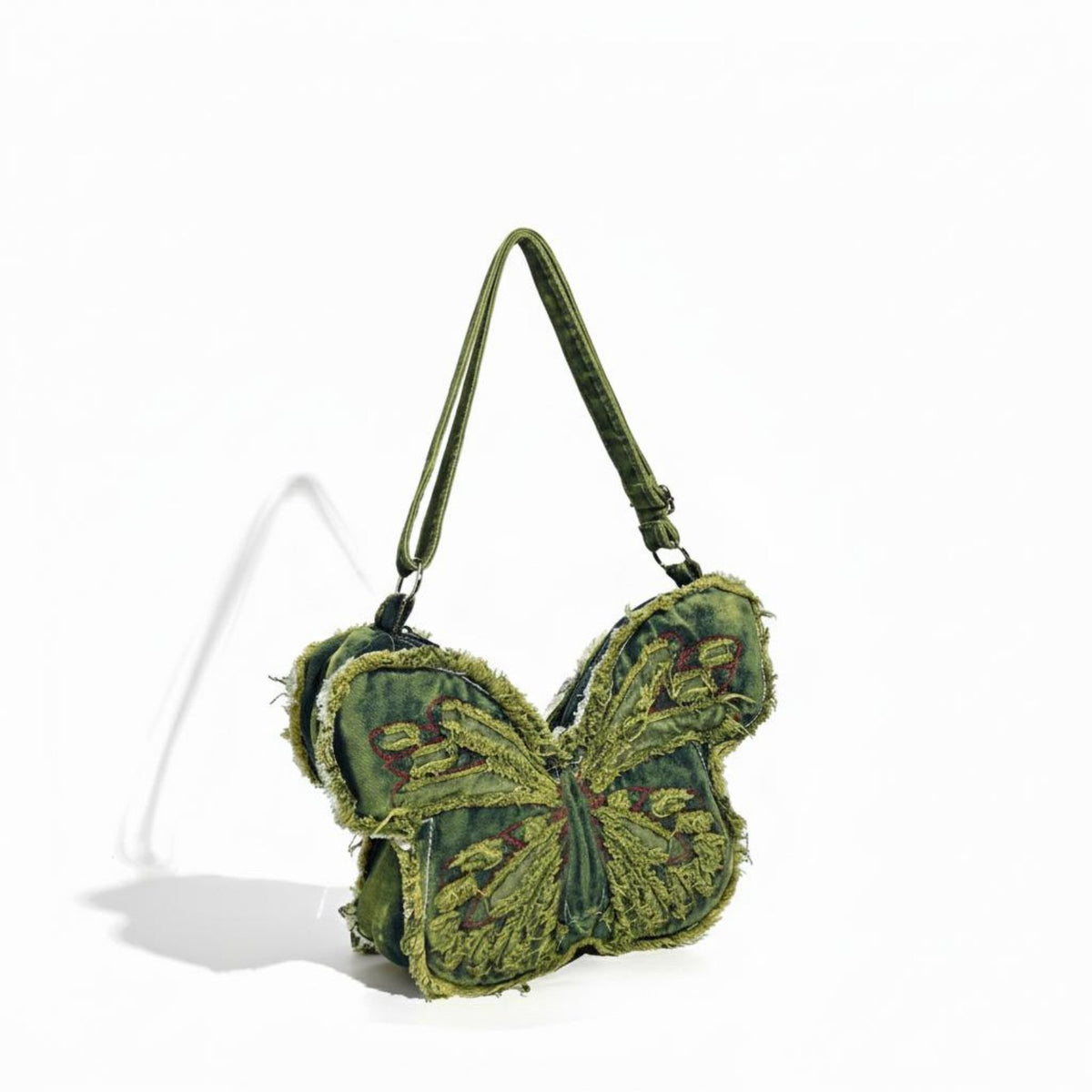 Denim Butterfly Bag Lightweight Edgy Design Butterfly Purse Convertible Shoulder Backpack for Young Women