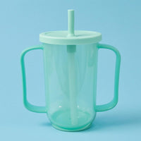 Handled Nursing Cup Translucent Straw Cup Covered Lid Infant Drinkware for Infants, Young Children