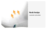 Sweat-Wicking Cushi Single D Badminton Socks Wear-Resistant Breathable Mesh Socks Comfortable for Athletes, Adults, Running, Basketball