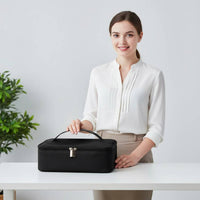 Insulated Lunch Bag Oxford Cloth Zippered Lunch Bag Silver Interior Top Handle