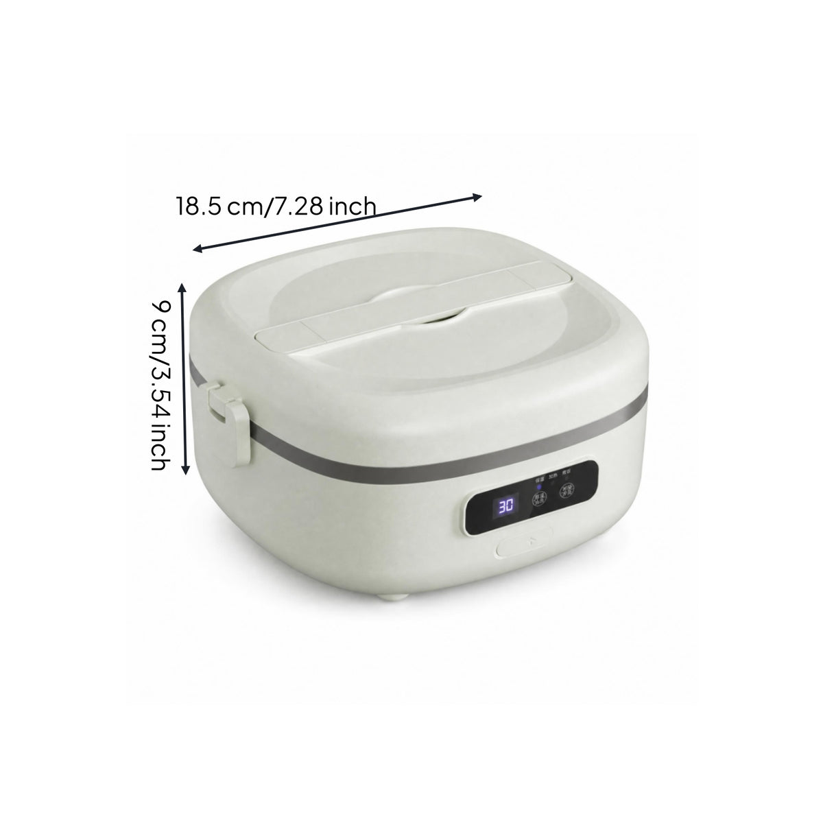 Waterless Heating Electric Heated Lunch Box Latching Lid Cordless Heated Lunch Box for Office, on the Go
