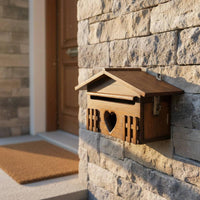 Wooden Mailbox Easy to Install Wall-Attached Mailbox Paintable Letter Box