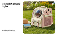 Warm Plush Interior dome viewing panel Cat support panelpack Breathable Space Capsule Rucksack Ergonomic Straps Pet travel equipment Expandable Design for Small Dog Owners, everyday Use