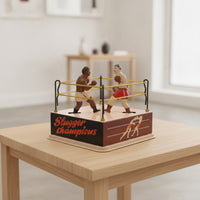 Boxing Ornament with Clockwork Mechanism Vintage Clockwork Boxing Decoration Collectible Tinplate Fighter Ornament for Bar