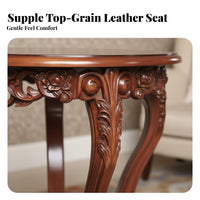Sturdy Wood Frame Peacock Print highrear Genuine Leather trims Upholstered highrear Armchair Vintage Design Accent Chair Sturdy Construction for Homeowners, Interior Designers, Readers, Living Room, Hotel Lobby, perusing corner, Bedroom