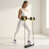 Double-Wheel Roller with Resistance Cord Non-Slip Abdominal Wheel Stable for Beginners