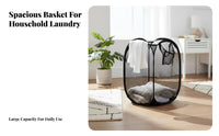 Large Capacity Foldable Laundry Basket Space-Saving Collapsible Laundry Basket Lightweight for Children, Travelers, Bedroom, Bathroom