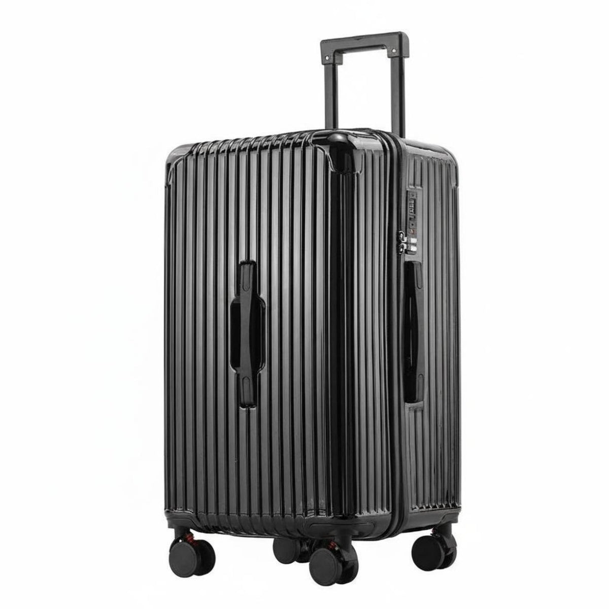 Large Capacity 5-Wheel Suitcase Adjustable Telescoping Handle Trolley Luggage Shock-Resistant for Women, Adults, Vacation, Weekend Getaways