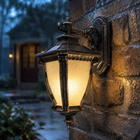 Outdoor Wall Lamp Ornate Backplate Metal Wall Lantern Standard Medium Screw Base Bulb Compatible Porch Light
