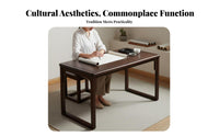 Traditional Design Chinese design Calligraphy Table Multi-Purpose Decorative Leg Desk Spacious work surface Household Furniture long-lasting for Calligraphers, Home Workers, Homeowners, Study Room, creative studio, Bedroom