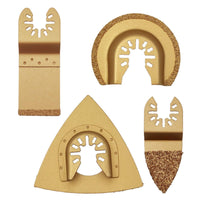 4 Pieces Oscillating Multi Tool Compatible Grout Removal Gold-Colored Oscillating Tool Accessory Heads for Handymen, Home Improvers, Masonry