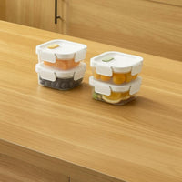 4-Compartment Food Container Microwave Safe Refrigerator Organizer Airtight closure