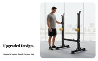Adjustable Squat Rack Heavy Duty Multi-Function Weightlifting Rack Stable Triangular Support Bench Press Stand for Bodybuilders, Athletes, Home Gym