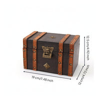 Storage Chest with Lid Antique-Style Jewelry Box Rustic Box with Lock for Desk