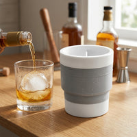 Soft Drinks Ice Tray for Home Bar Accessories, Large Ice Ball Maker with Easy Release Lid, Stackable Plastic Cup for Whisky Cocktails, 6cm Size