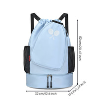 Multi-Use Badminton Bag Backpack Lightweight Shoe Compartment Backpack Large Capacity Gym Drawstring Bag Carry Handles for Swimming