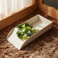 Sturdy ABS Material Turtle Water Dish with Ramp Easy to Clean Tortoise Water Bowl with Ramp Non-Slip Texture Amphibian Bathing Basin Rounded Edges for Terrarium, Vivarium