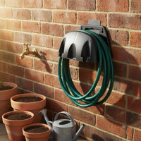 Drill Free Wall Mount Hose Rack Space Saving Wall Mount Hose Holder Easy to Install Sturdy Plastic for Gardeners, Car Owners, Garage
