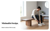 Minimalist Wooden Bench Nordic Design Backless Wooden Bench Simple Modern Design Long Stool for Homeowners, Adults, Entryway, Dining Room, Bedroom