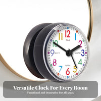 Wall Clock Timepiece Early Education Waterproof Easy to see Home Decor for Kids, Kitchen, Refrigerator, Shower