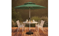 Patio Umbrella with Base Aluminum-Pole Outdoor Umbrella with Base Large Shade Area Double Top for Homeowners, Cafe Owners, Garden, Backyard, Balcony