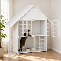 Large Indoor Cat Cage with Multi-Tier Platforms and Spacious Design