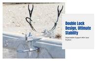 Double Fixed Metal Rod Holder, Adjustable Base, Portable Support for Bridge & Boat Fishing