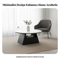 2 Pieces Minimalist Aesthetic Nesting Coffee Table Set Space Saving Accent Furniture Sturdy and Long-Lasting Household Furnishing Polished Rounded Edges for Apartment Dwellers, Design Enthusiasts, Homeowners