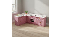 Pretend Play 1:12 Scale Kitchen Set Realistic Design Dollhouse Kitchen Cabinet Handmade for Hobbyists