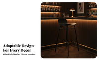 Nordic Design Backrest Bar Stool Modern Minimalist Design Counter Chair Built-in Footrest Seating Furniture Sturdy Construction for Interior Designers, Business Owners, Cafe, Restaurant, Kitchen Island, Dining Room