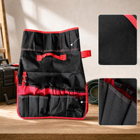 Foldable Hanging Tool Organizer Durable Tool Organizer with Pockets Reinforced Storage Bag Easy Access for Garage, Car Repair