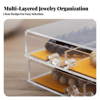 Rotatable Design Multi-Layer Bracelet Box Transparent View Rotating Jewelry Organizer Dust-Proof for Collectors, Desktop, Dressing Table