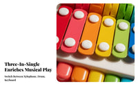 Educational 3-in-1 Musical Instrument Promotes Hand-Eye Coordination 8-Note Xylophone Piano Sensory Development Toddler Keyboard Xylophone Polished Edges for Toddlers, Babies, Preschoolers