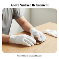 2 Pairs Bead Polishing Glove Set Improves Shine Collectible Polishing Mitts Textured Design Microfiber Buffing Gloves for Collectors, Hobbyists, Home