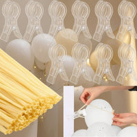 Transparent Balloon Arch Clip with Sticks Clear Balloon Arch Kit Quick Setup Clip with Spring Flexible for Party Planners, DIY Decorators, Photo Backdrops, Birthday Parties