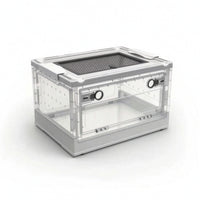Reptile Enclosure with Mesh Top Breathable Cage Stackable for Home