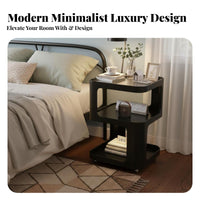 Movable with casters curved designd Rolling Table Light Luxury Rolling curved designd Table Modern and design Household Furniture Multi-Functional for Apartment Dwellers, telecommuter Workers