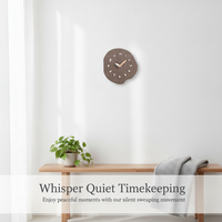 MJK Nordic Solid Wood Creative Wall Clock for Living Room, Silent Home Decor Timepiece