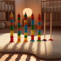 Hand-Eye Coordination Counting Peg Board Toy Focus Training Educational Counting Board Color Recognition Stacking Peg Toy Fine Movement Skills for Preschoolers, Kids, Toddlers, Preschool, Classroom