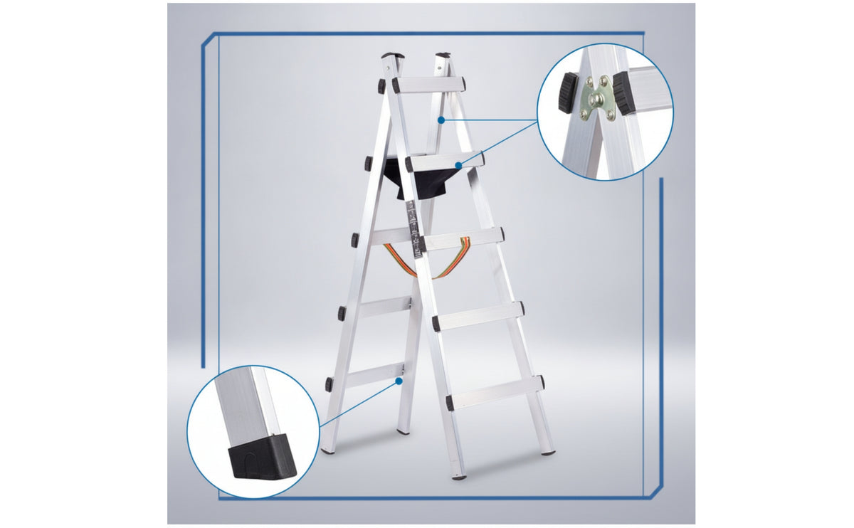 Stepladder Ladder Anti-Slip Double-Sided Ladder Stable Step Stool for Homeowners, Painters, Home Repairs, Garage, Closet