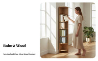 Freestanding Bookcase with Glass Doors Large Capacity for Living Room, Bedroom