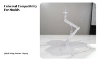 Transparent Model Display Stand Wide Compatibility Posing Stand Adjustable Action Figure Holder Easy Assembly for Desk, Shelves