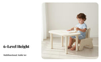 Child-Safe Design Peanut Shaped Table and Chair Set Polished Edges Adjustable Height Kids Desk Set Sturdy Construction Height Adjustable Toddler Desk Easy to Clean for Toddlers, Preschoolers, Kindergarten, Preschool, Daycare, Classroom