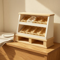 Mini Bread Cabinet Simulation Dollhouse Bakery Shelf Realistic Detail Tiny Bakery Display Case for Pretend Play