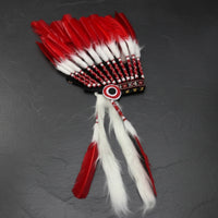Feather Headdress Costume American Indian Style Headwear Dramatic Headband with Feathers for Cosplayers, Entertainers, Stage Performances, Photography