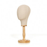 Tabletop Mannequin Head with Wooden Base Neutral Head Mannequin with Wooden Base Stable Hat Stand Long-Lasting for Milliners