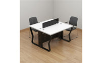 Large Workspace Face to Face Office Desk Modern Design Two Person Desk Thickened Desktop Double Workstation Long-Lasting Steel Frame for Startups, Coworking Space, Call Center
