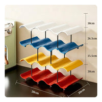 Compact Cup Storage Rack Sturdy Mug Rack with Wavy Tiers Stylish Desktop Cup Organizer Easy to Clean for Kitchen