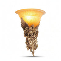 Vintage Angel Sconce with Glass Shade Decorative Angel Wall Lamp Warm Soft for Hallway