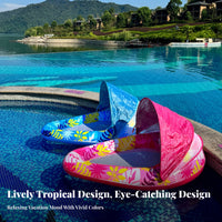 Thickened PVC Material Water Drop Mesh Lounger Comfortable Pool Lounge Chair with Backrest Long-Lasting for Adults, Women, Beach